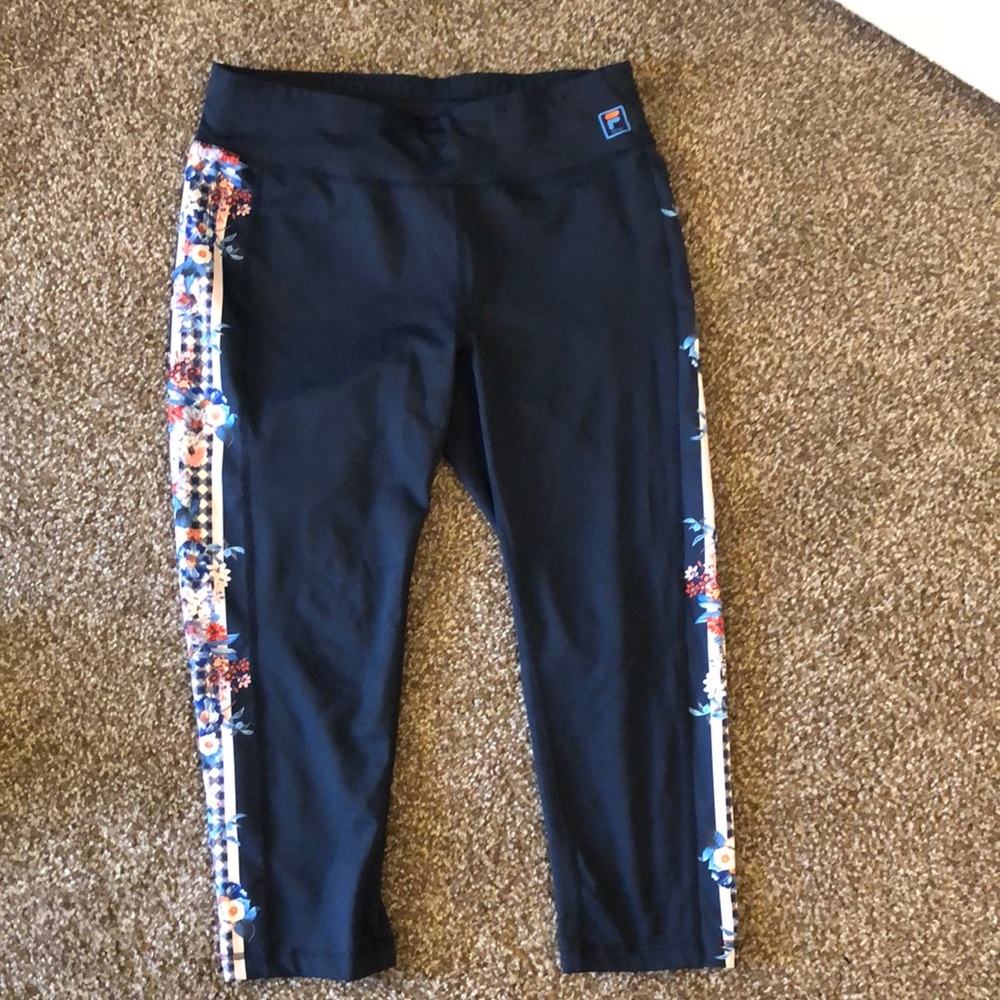 Fila activewear navy blue floral pants